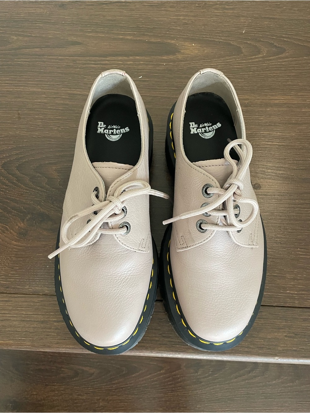 Dr. Martens Women’s Platform Leather 1461 Shoes (Vintage Taupe) - Picture 6 of 8